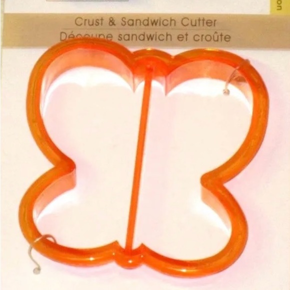 Plastic Sandwich Crust Cutter Orange Butterfly Shape New - Picture 1 of 1